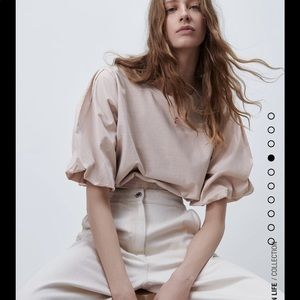 ZARA BALLOON SLEEVE TOP